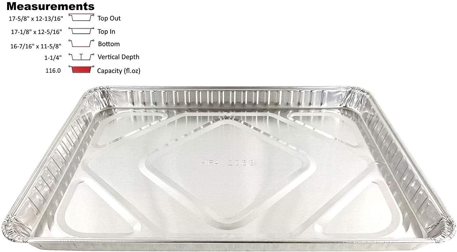 Handi-Foil 1/2 Size Sheet Cake Aluminum Foil Pan w/Clear Low Dome Lid 100/CS