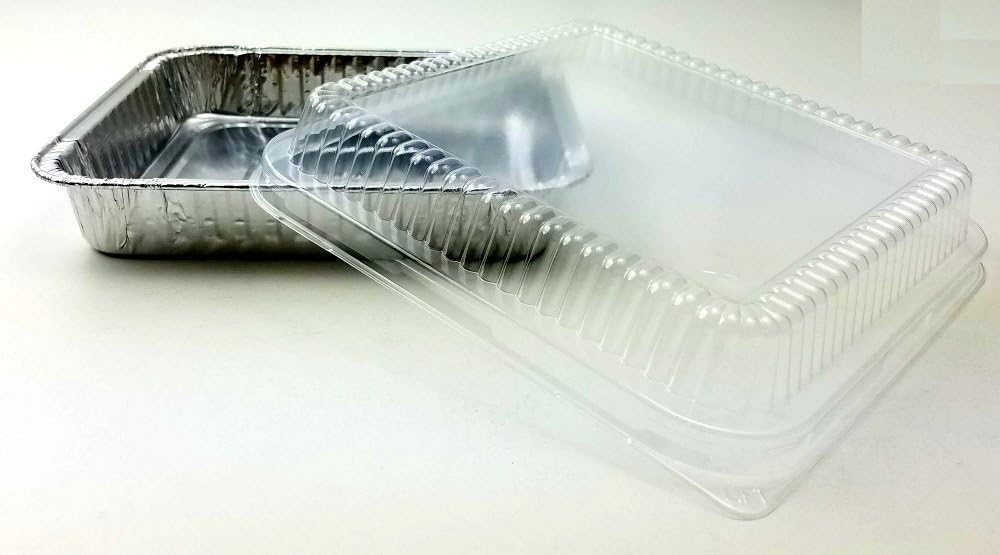 Handi-Foil Square Disposable Aluminum Foil Cake Pan w/Clear Dome Lid 50/PK
