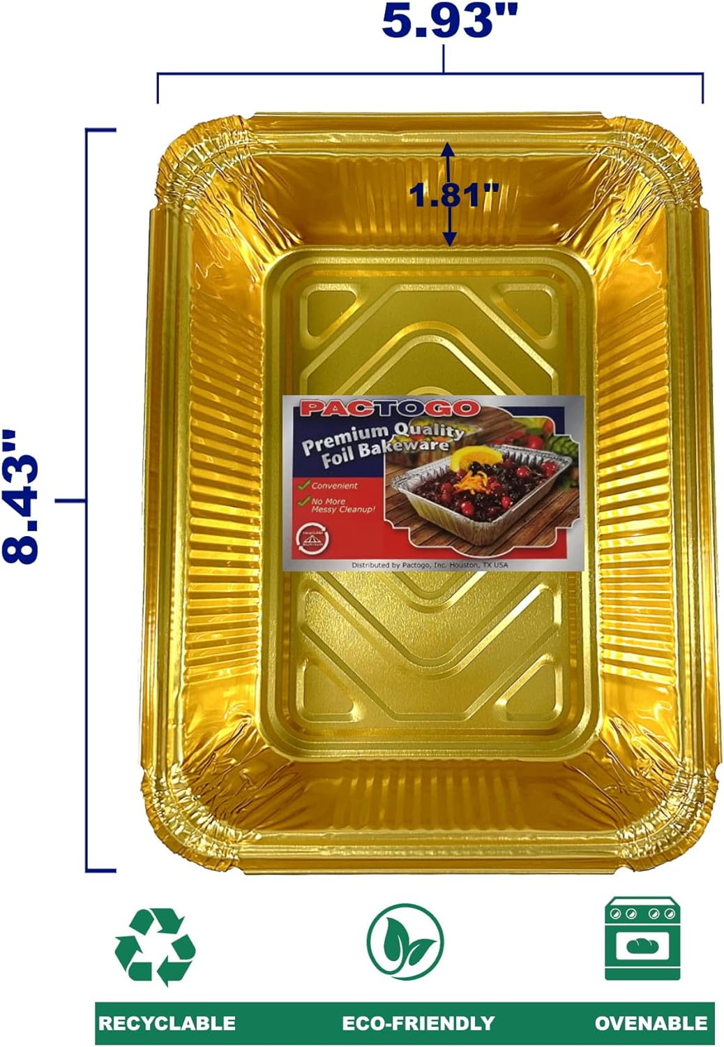 2 1/4 lb. Oblong Black & Gold Aluminum Foil Pans Take Out Heavy Duty Containers 500/CS