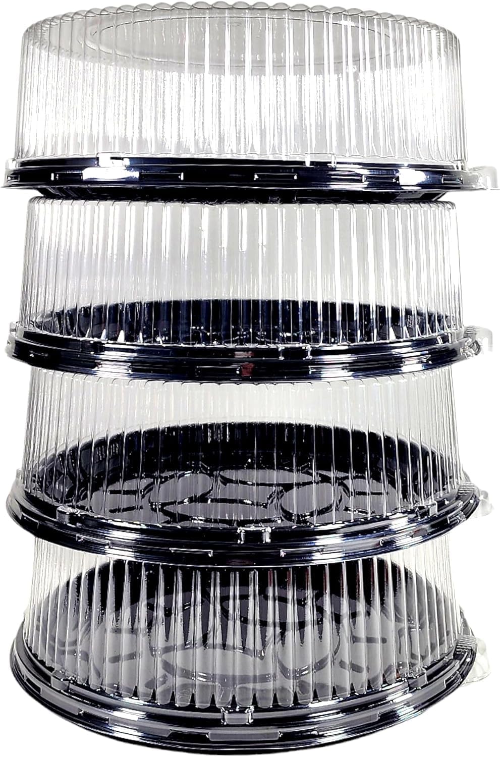 12" Black Catering Tray With Clear Dome Lids 25/CS