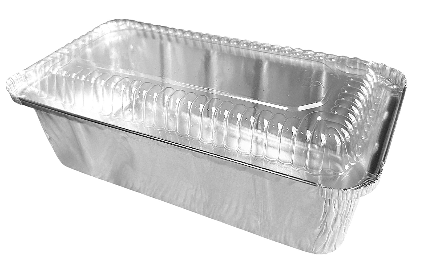D&W Fine Pack A86 2 lb. Aluminum Foil Closable Loaf Pan w/Dome Lid 50/PK