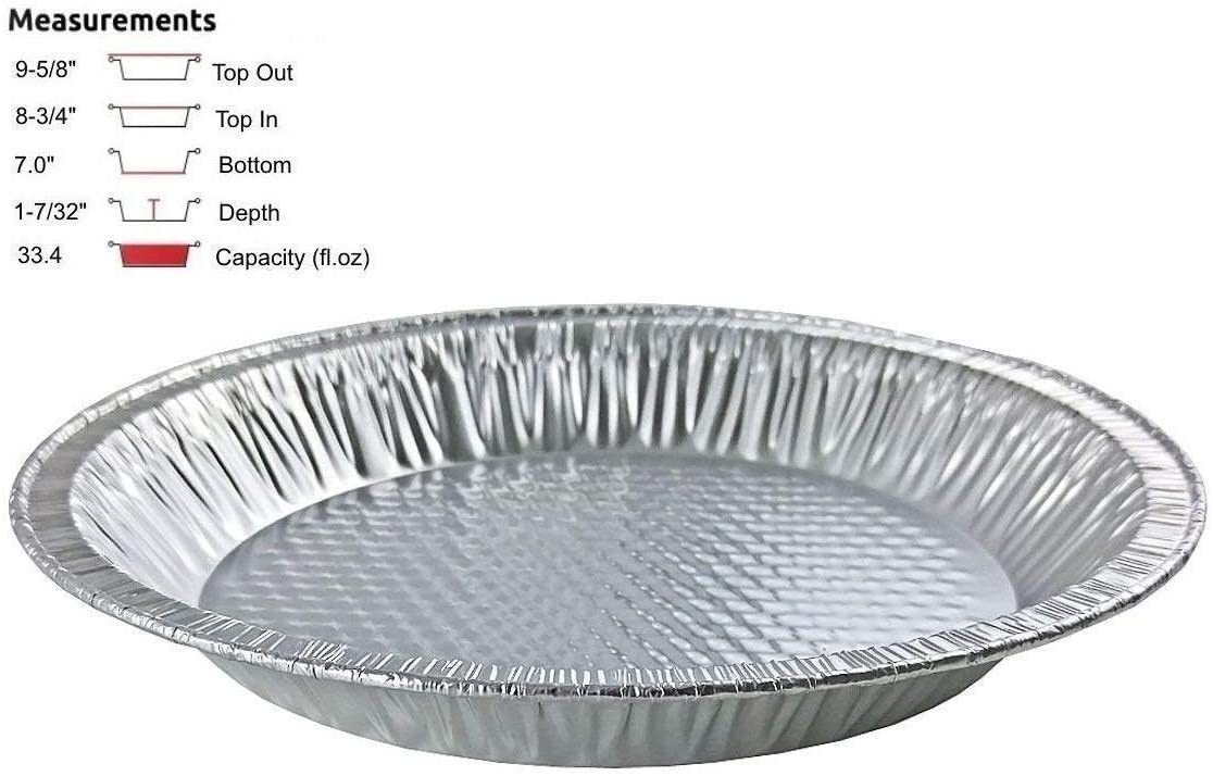 Pactogo 10" (Actual Top-Out 9-5/8 Inches - Top-In 8-3/4 Inches) Aluminum Foil Pie Pan 50/PK