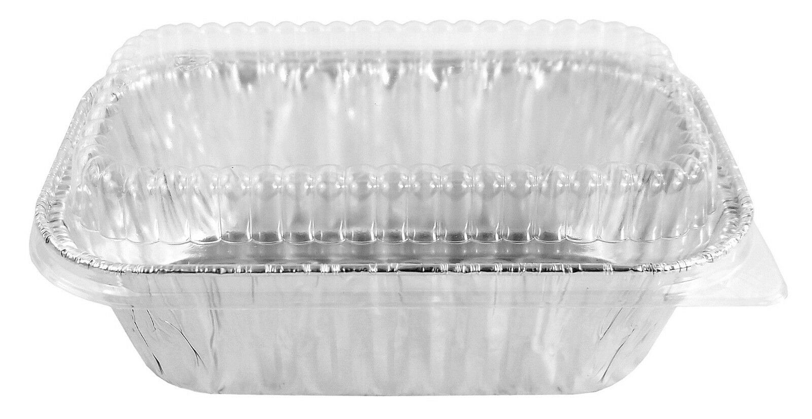 Handi-Foil 1 lb. Aluminum Foil Mini-Loaf Pan w/Low-Dome Lid 400/PK