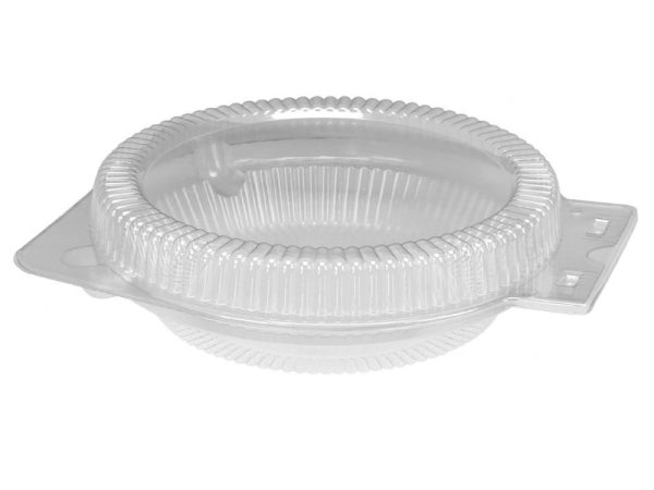 Inline Clear Plastic Low Clamshell for 10" Foil Pie Pan 50/PK