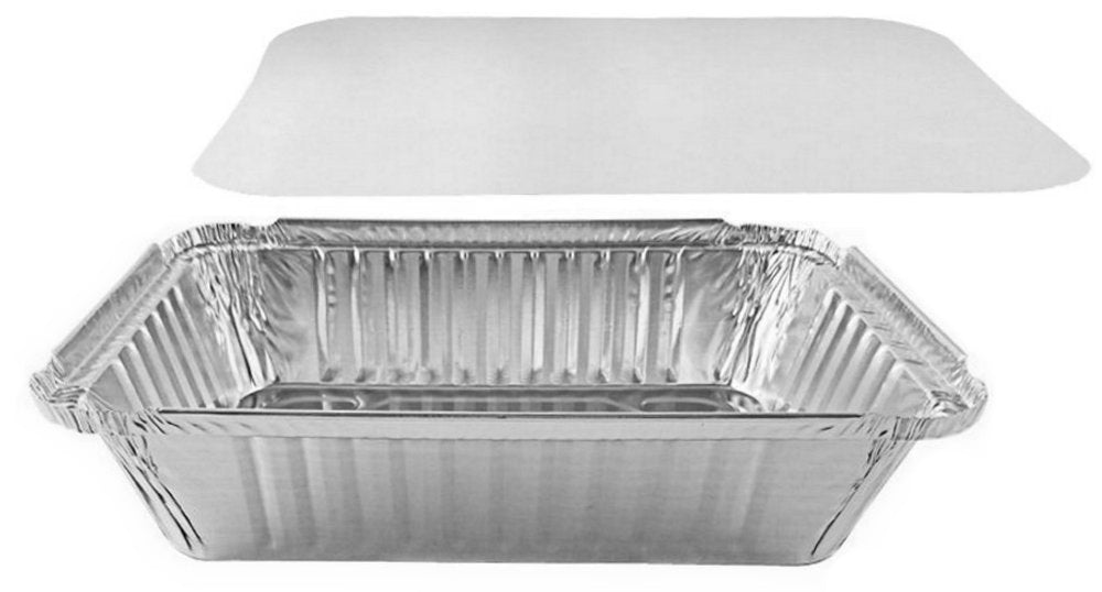 2 1/4 lb. Oblong Foil Take-Out Pan w/Dome Lid