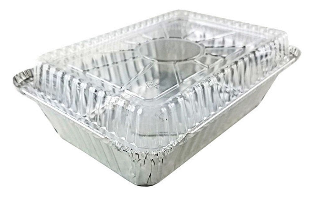2 1/4 lb. Oblong Foil Take-Out Pan w/Dome Lid