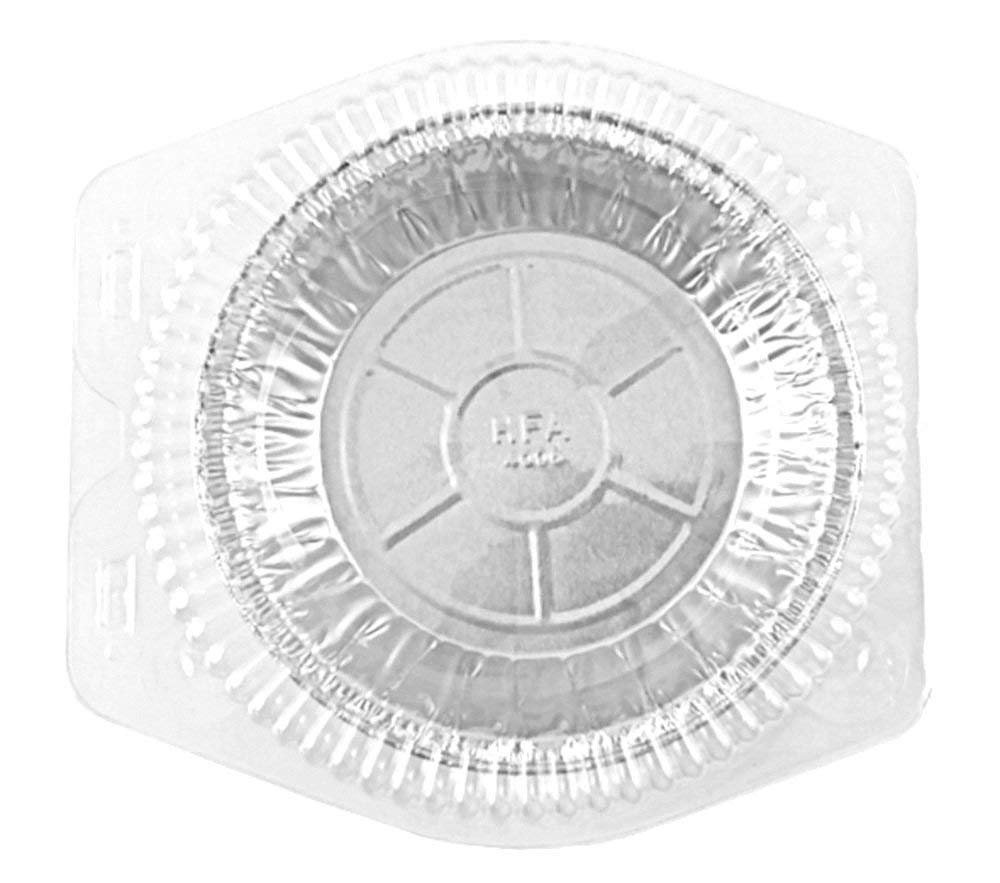 HFA 6" Foil Pie Pan w/Clear Low Dome Clamshell Container Combo 50/PK