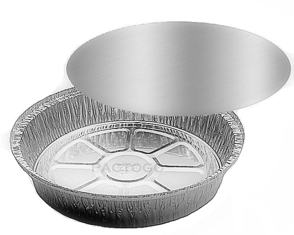 9" Round Foil Take-Out Pan w/Board Lid Combo Pack 200/CS