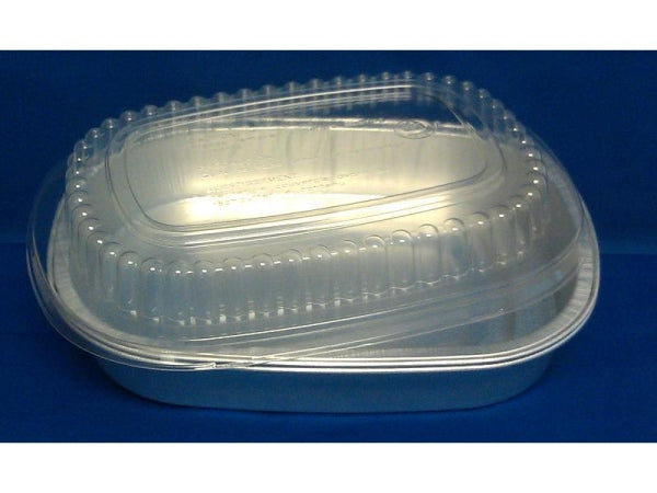 23 oz. Small Silver Series Entrée Foil Pan w/Clear Dome Lid 20/PK