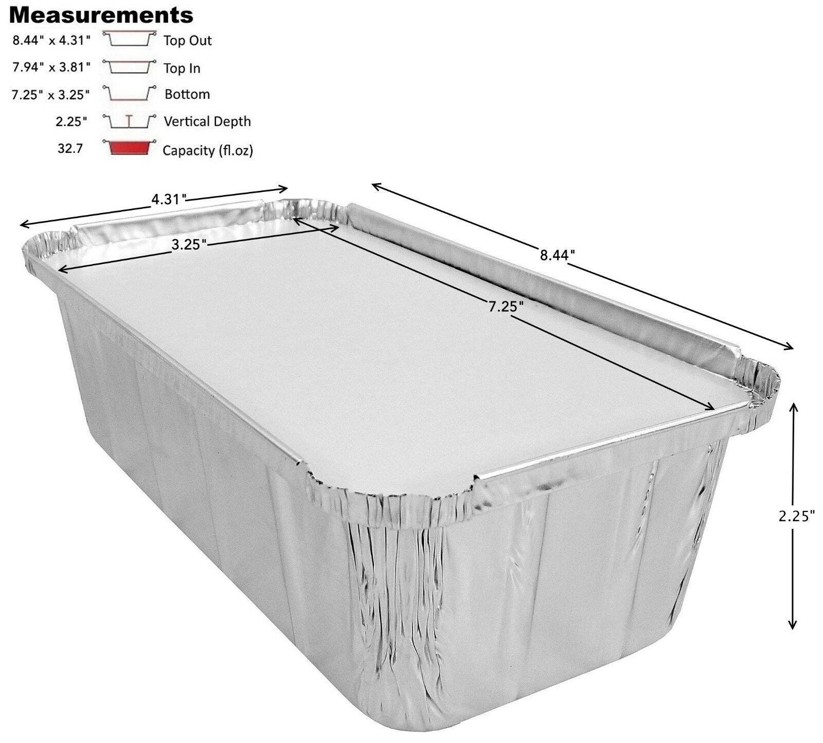 D&W Fine Pack A86 2 lb. Aluminum Foil Closable Loaf Pan w/Board Lid 50/PK