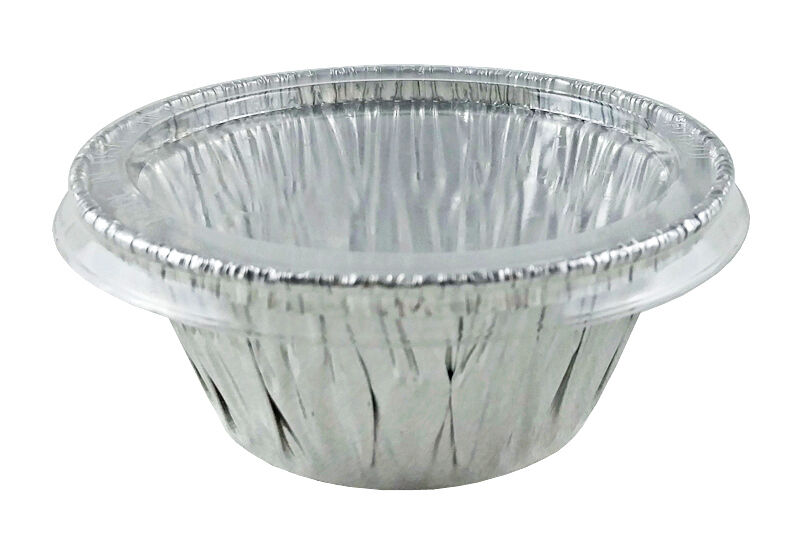 Handi-Foil 3.5 oz. Aluminum Foil Utility Cup w/Clear Plastic Lid 200/PK