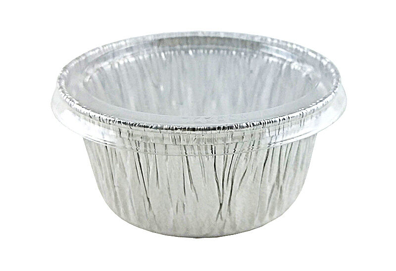 Handi-Foil 4 oz. Aluminum Foil Utility Cup w/Clear Plastic Lid 100/PK