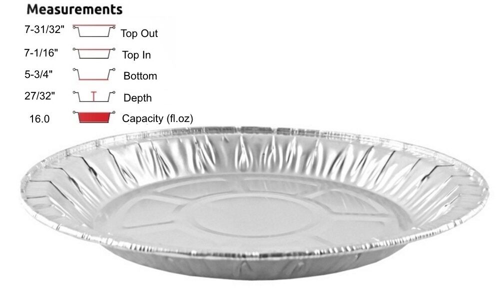 Handi-Foil 8" Medium Foil Pie Pan 27/32" Deep 500/CS