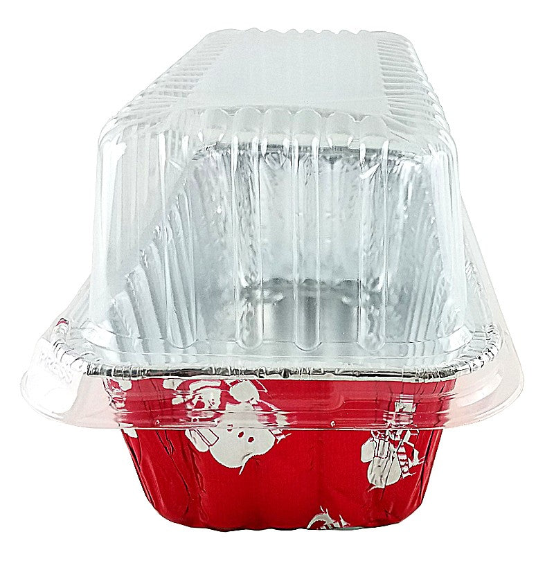 Handi-Foil 2 lb. Red Holiday Snowman Loaf Bread Pan w/High Dome Lid 200/CS