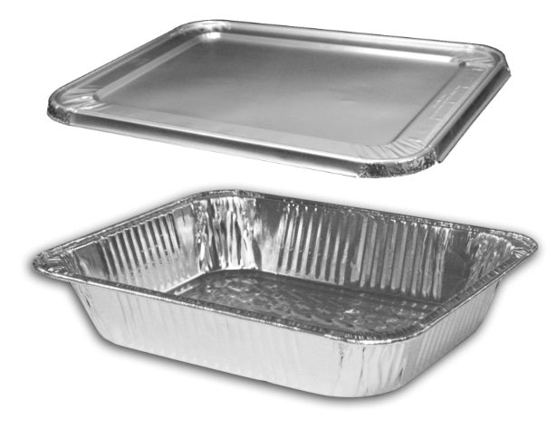 Half-Size Deep Steam Table Aluminum Foil Pan w/Lid 20/PK