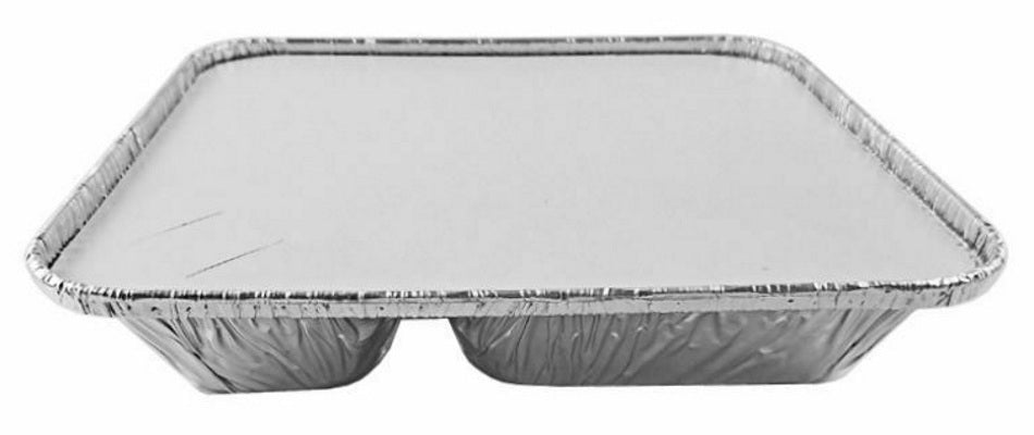 Handi-Foil Large 3-Compartment Oblong TV Dinner Aluminum Foil Pan w/Board Lid 250/CS