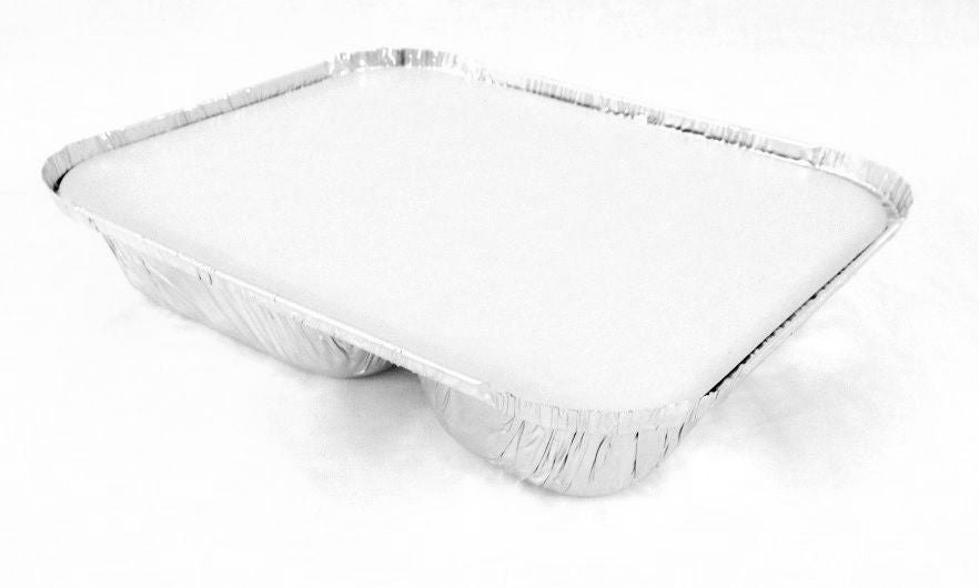 Handi-Foil 4 Compartment Oblong Foil Pan w/Board Lid Combo Pack 10/PK
