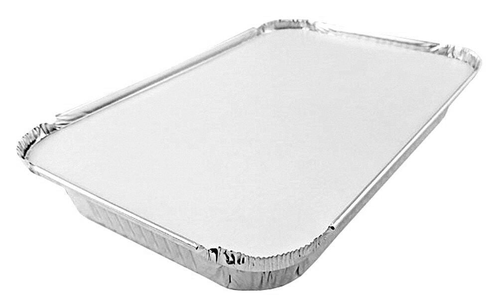 4 lb. Oblong Shallow Entrée Foil Take-Out Pan w/Board Lid