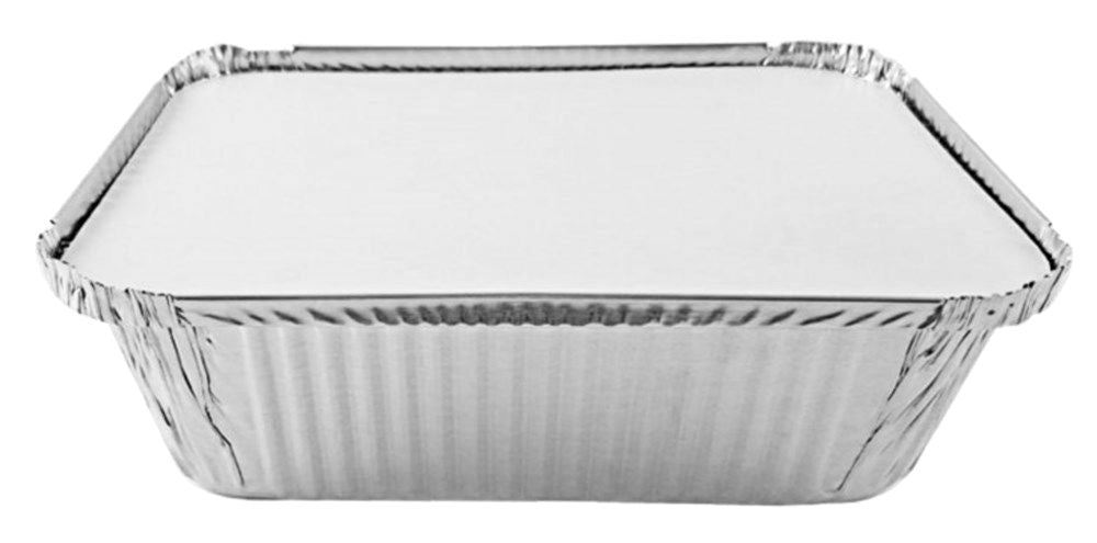 5 lb. Oblong Entrée Foil Take-Out Pan w/Board Lid