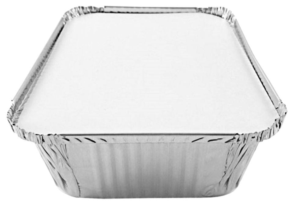 HandiFoil 5 lb. Oblong Entrée TakeOut Foil Pan w/Board Lid 50/PK