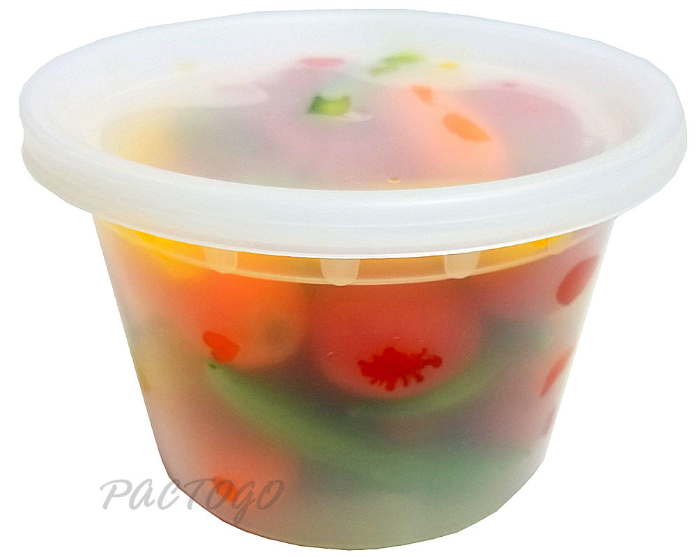 16 oz. Round Microwaveable Deli Container Combo Set (Clear) 48/PK