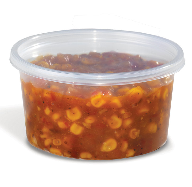 12 oz. Round Deli Clear Container w/Lid Combo 200/CS