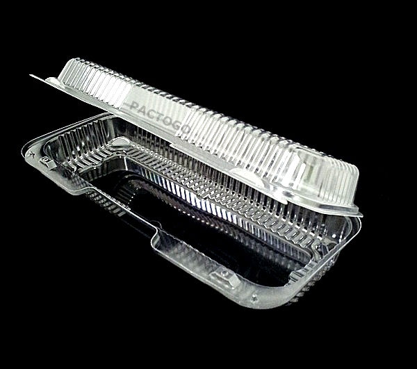Duralock 12" x 5" x 3" Hoagie / Strudel Clear Hinged Container 250/CS