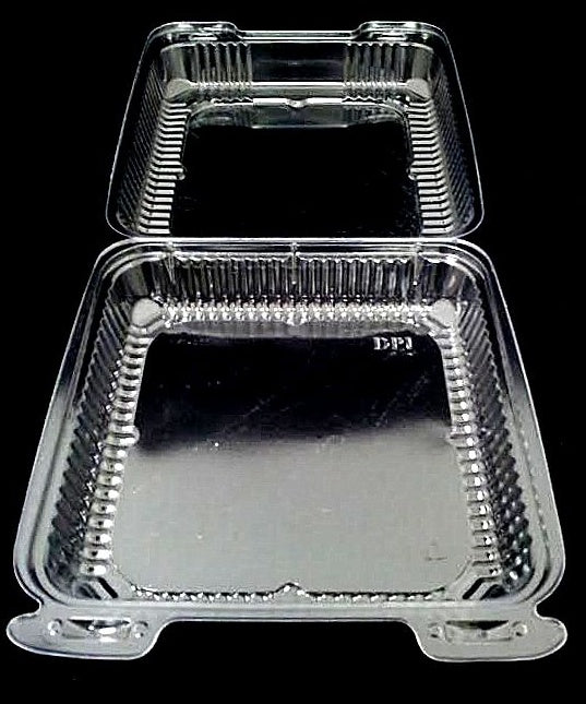 Duralock 8" x 8" x 3" Medium Clear Hinged Single Compartment Container 250/CS