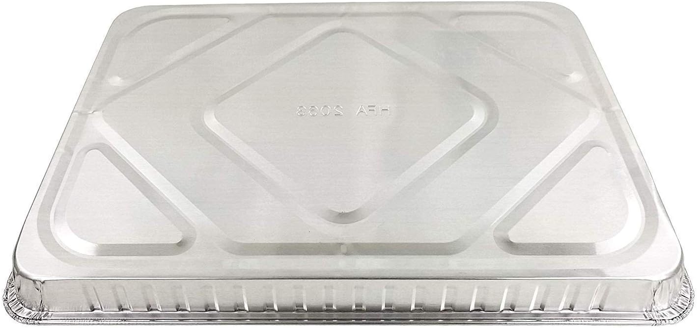 Handi-Foil 1/2 Size Sheet Cake Aluminum Foil Pan w/Clear Low Dome Lid 10/PK