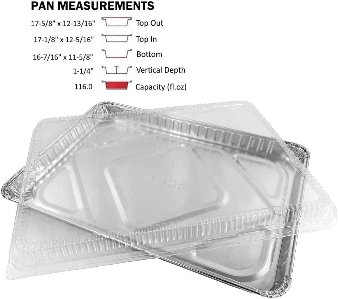 Handi-Foil 1/2 Size Sheet Cake Aluminum Foil Pan w/Clear Low Dome Lid ...