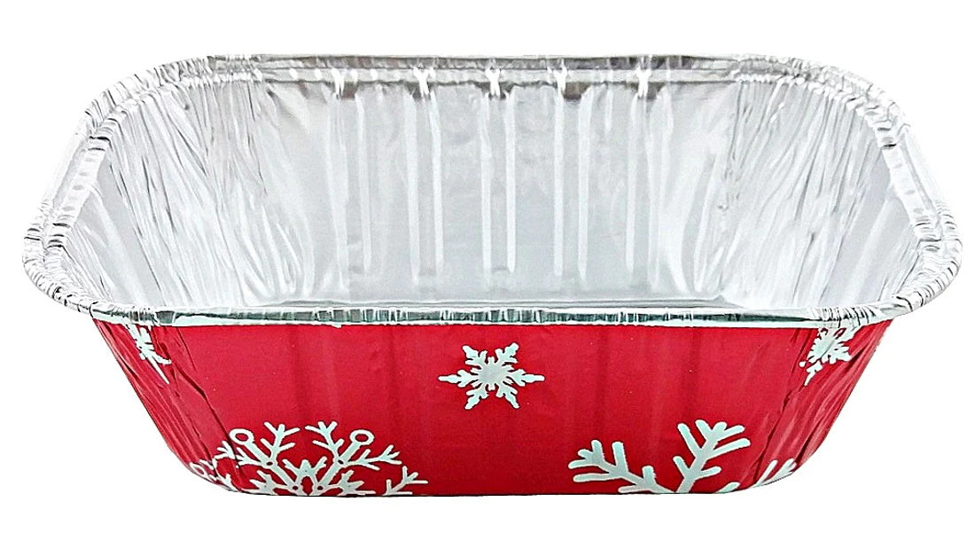 PACTOGO Red Holiday Christmas Square Cake Aluminum Foil Pan w/Clear Dome  Lid Disposable Baking Tins (Pack of 10 Sets)