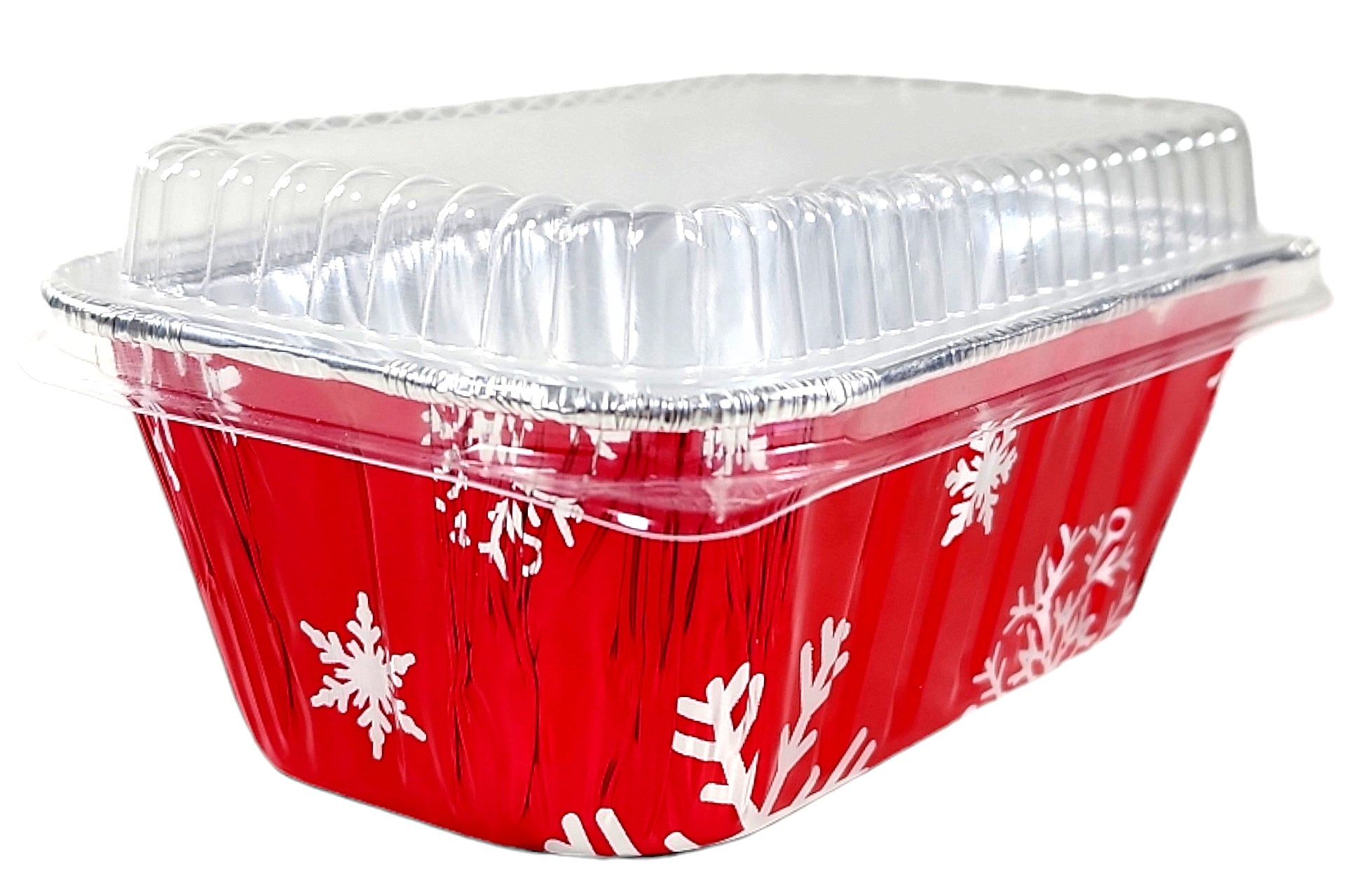 1 lb. Holiday Foil Loaf Pan with Dome Lid - Case of 100 #9302X