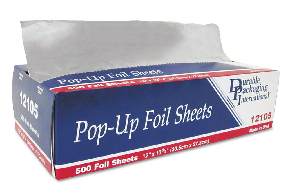 Durable 12 x 10.75 Pop-Up Foil Sheets 500 Sheets/PK –