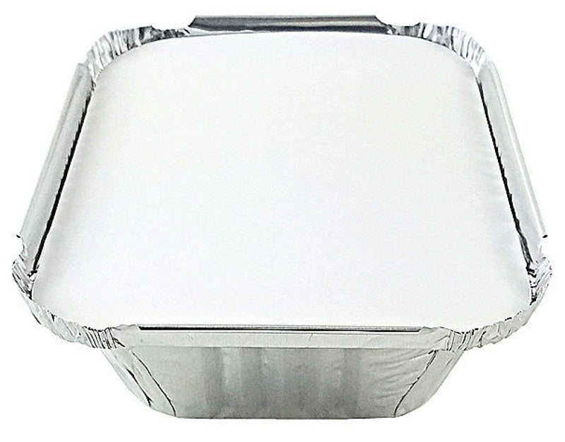 1 1/2 lb. Oblong (Deep) Take-Out Foil Pan w/Board Lid 500/CS –