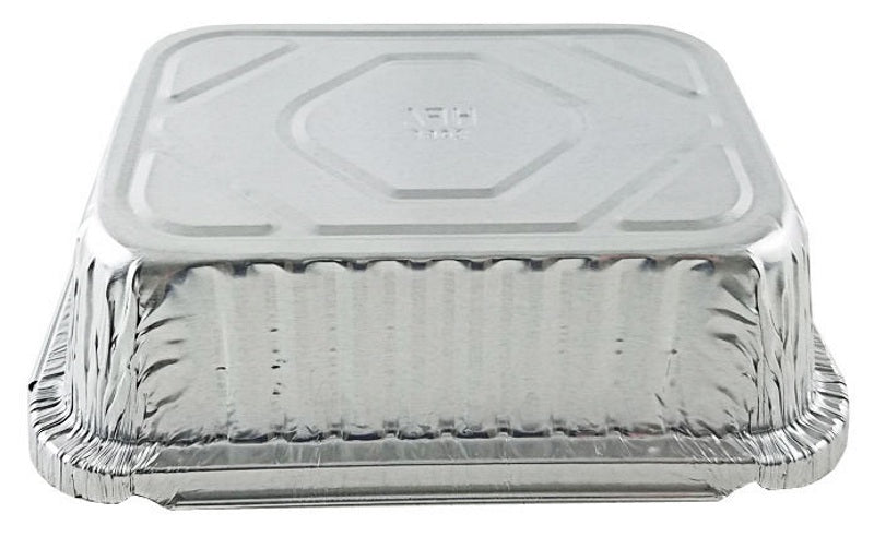 1½ lb. Shallow Carry Out Foil Pan with Plastic Lid - Case of 500 - #230P