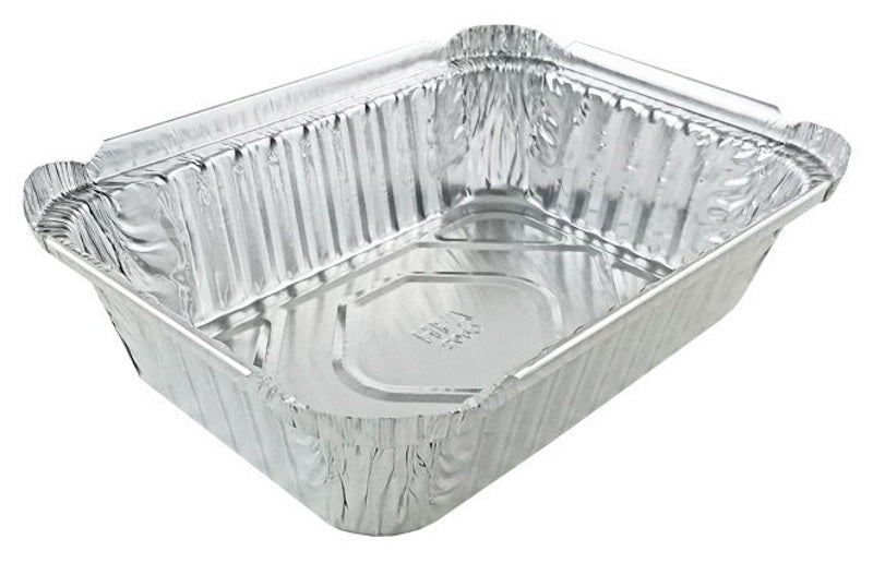 1½ lb. Shallow Carry Out Foil Pan with Plastic Lid - Case of 500 - #230P