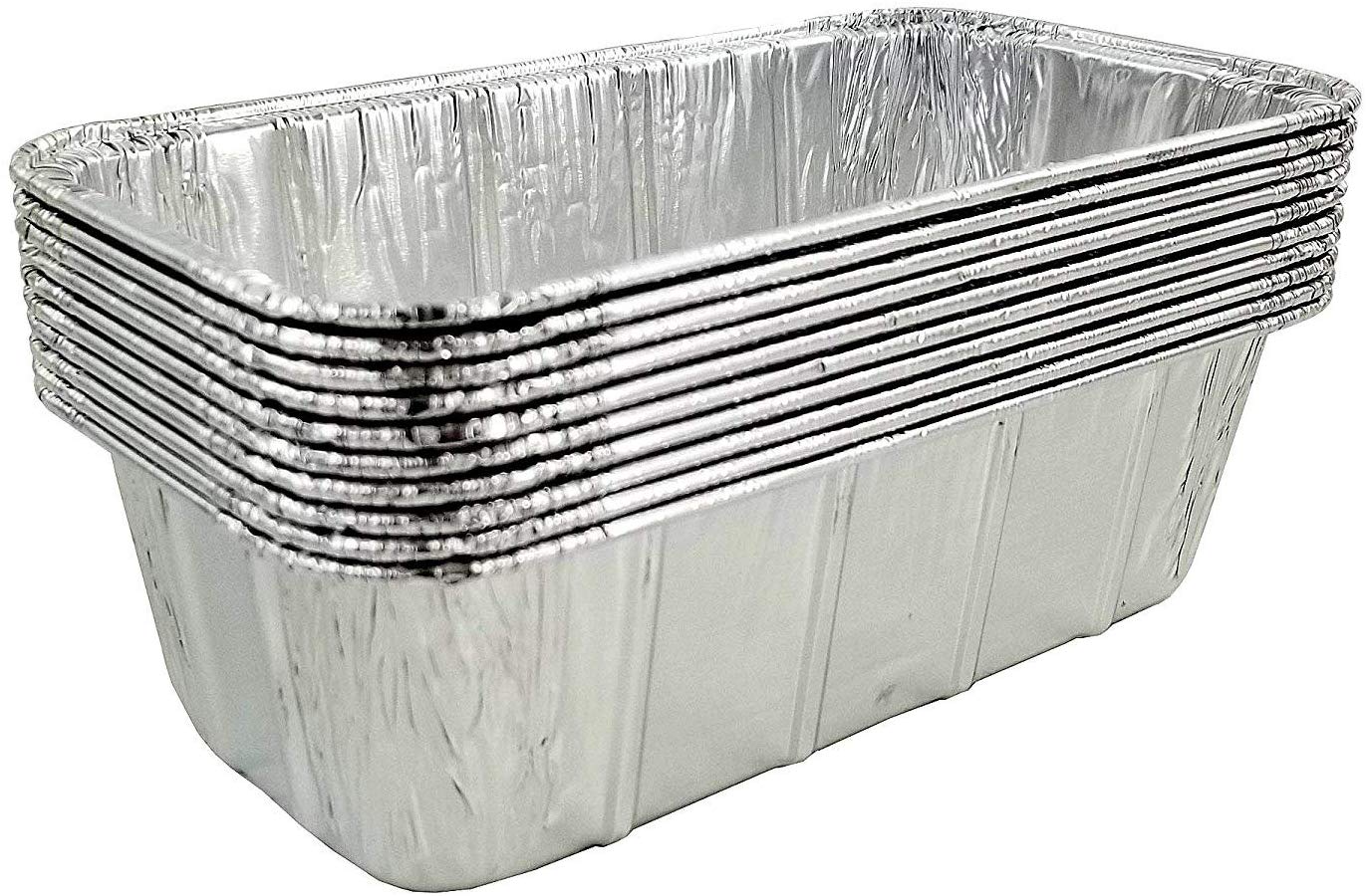 Stock Your Home 8x4 Aluminum Pans for Bread Loaf Baking, 50 Pack, 2 Lb