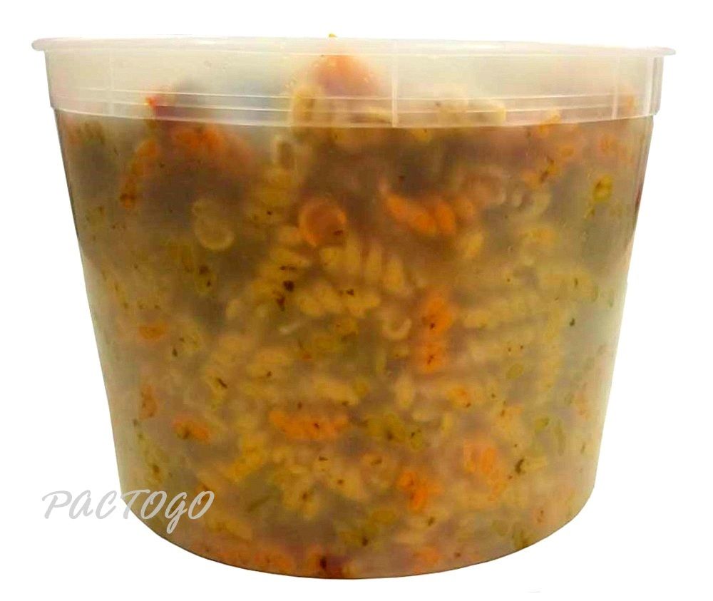 64 oz. Round Plastic Food Storage Soup Deli Container/Tub (Clear