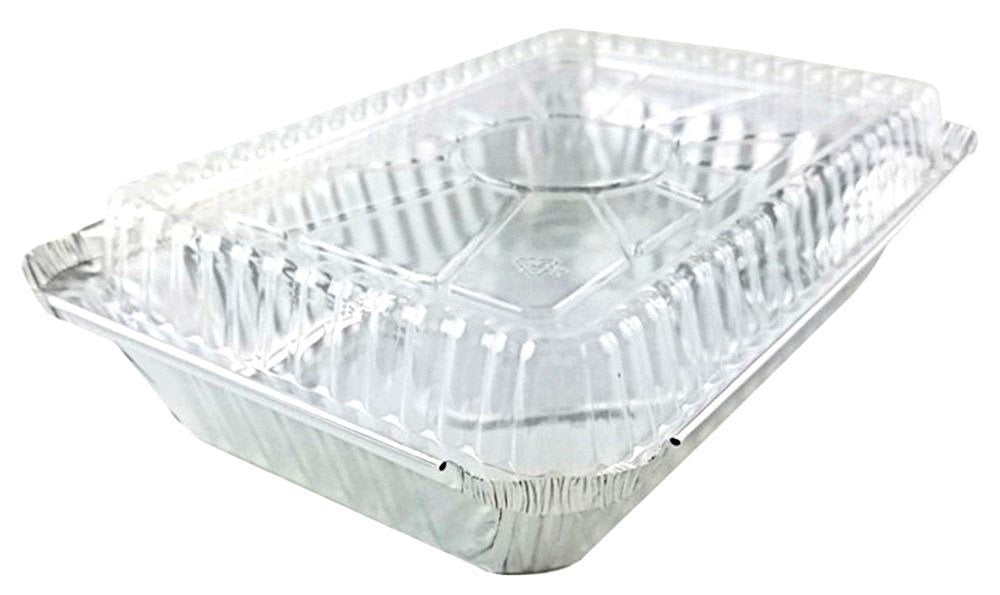 2¼ lb. Disposable Aluminum Foil Carryout Pan with Plastic Lid #250P