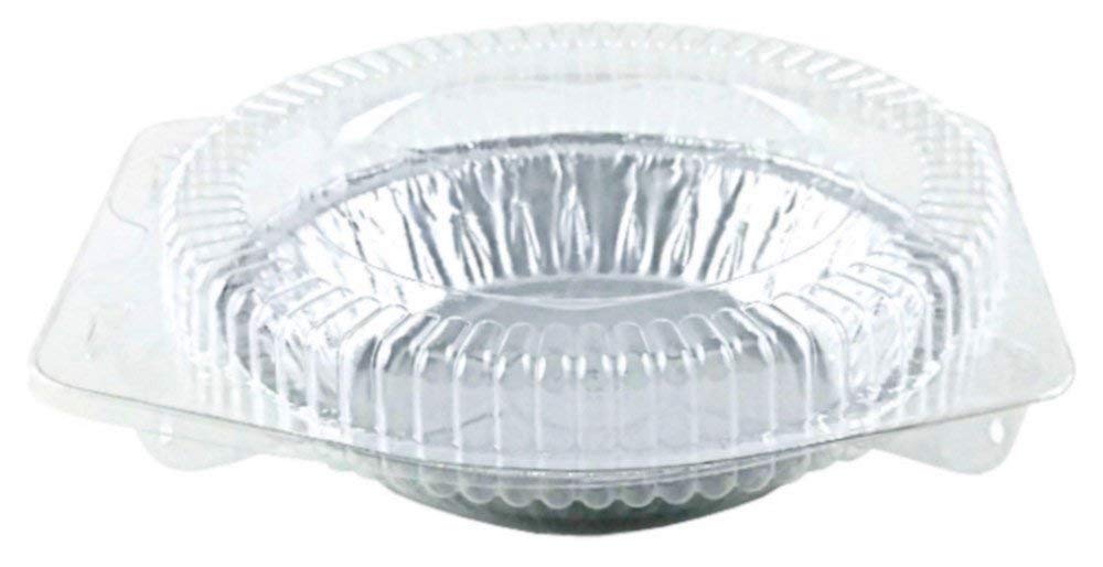 HFA 6" Foil Pie Pan w/Clear Low Dome Clamshell Container Combo 50/PK
