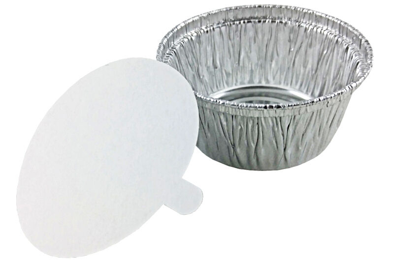 Handi-Foil 4 oz. Aluminum Foil Utility Cup w/Board Lid 125/PK