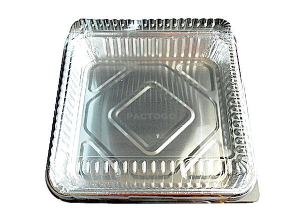 8x8 Foil Pans with Lids (10 Pack) 8 Inch Square Aluminum Pans with Covers -  Foil Pans and Foil Lids - Disposable Food Containers Great for Baking