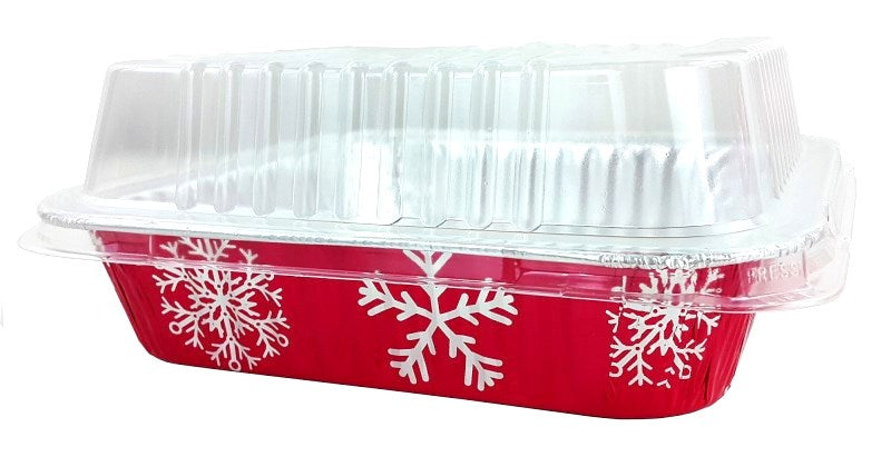Durable 9" Square Holiday Foil Cake Pan  With Dome Lid 100/CS