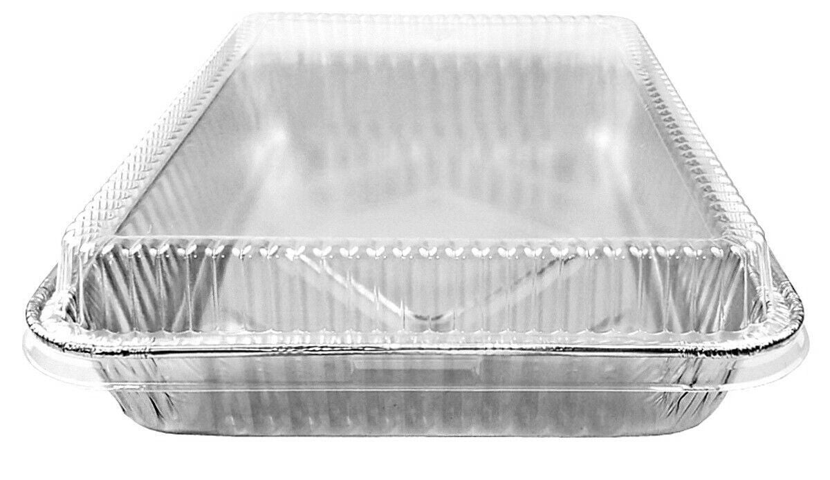 Handi-Foil 13" x 9" Oblong Cake Foil Pan w/Clear Dome Lid 25/PK