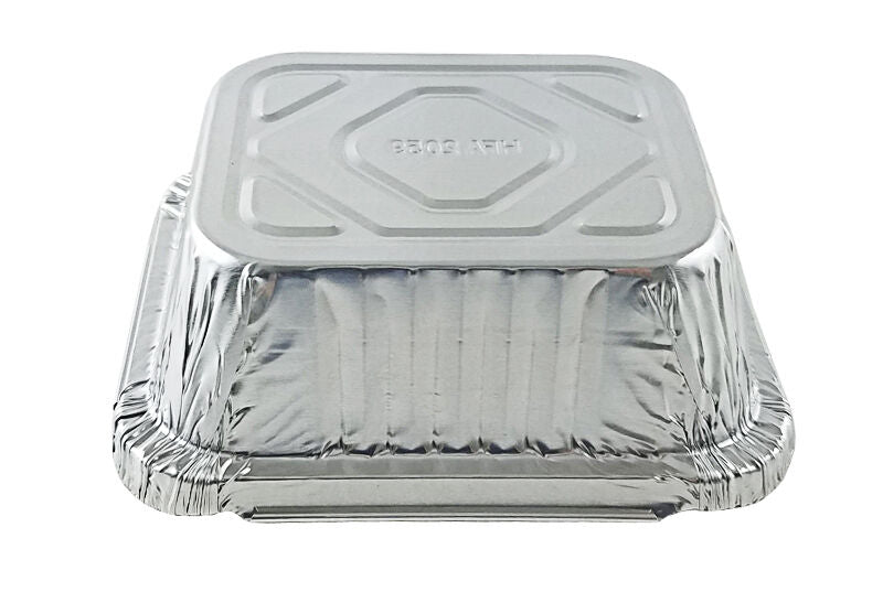 1 lb. aluminum foil take-out pan with plastic lid #220P
