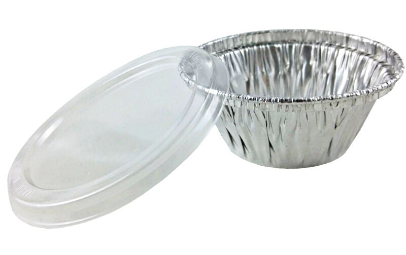 Handi-Foil 3.5 oz. Aluminum Foil Utility Cup w/Clear Plastic Lid 100/PK