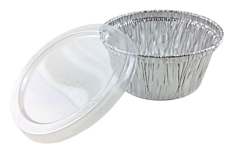 Handi-Foil 4 oz. Aluminum Foil Utility Cup w/Clear Plastic Lid 100/PK