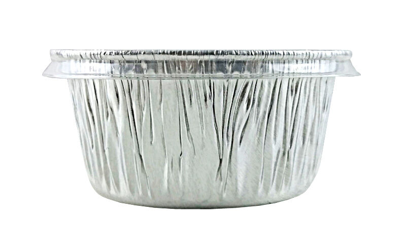 Handi-Foil 4 oz. Aluminum Foil Utility Cup w/Clear Plastic Lid 100/PK