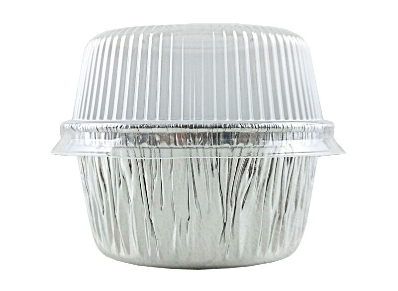 HFA 4 oz. Aluminum Foil Utility Cup w/Clear High Dome Lid 200/PK