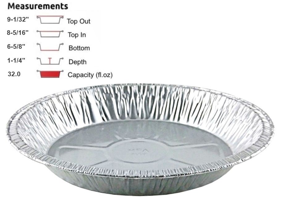 Dobi Disposable Aluminum Foil Pie Plates, Standard Size (Pack of 30)